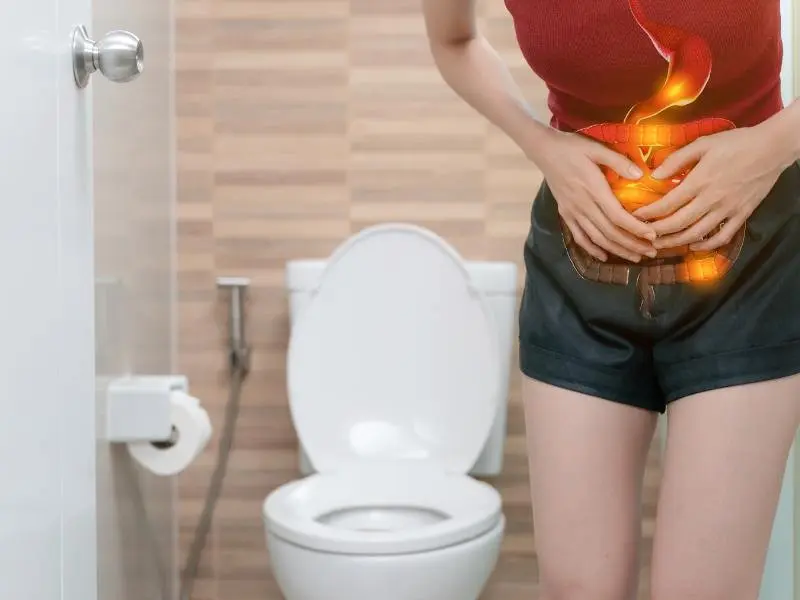 Ilustração sobre desconforto gastrointestinal e cuidados com a alimentação durante o tratamento
