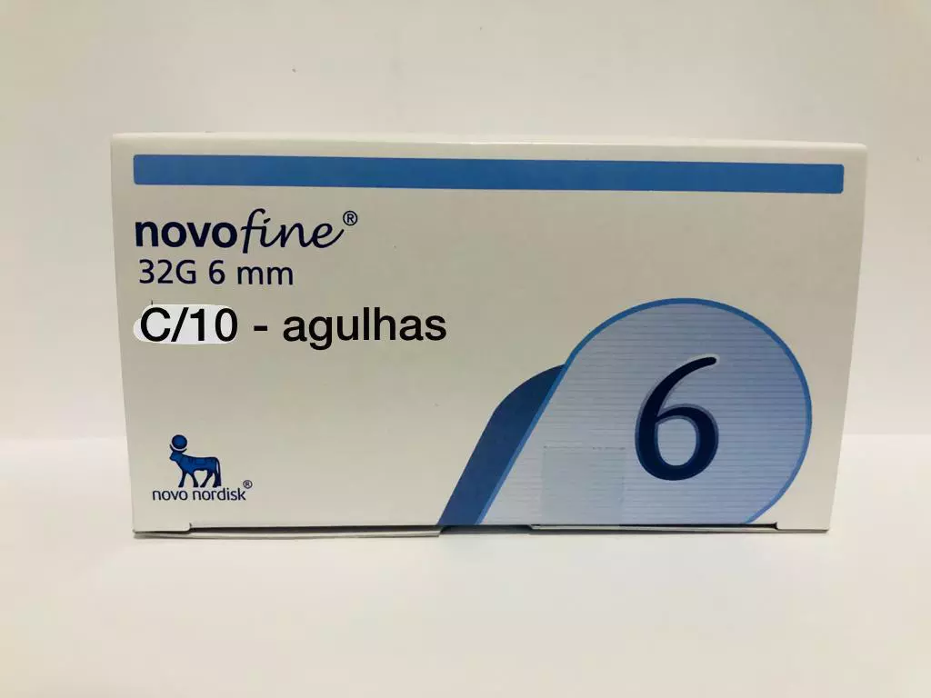 Detalhe das agulhas Novofine e caneta Ozempic 1mg