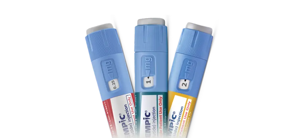 Detalhe da caneta de 2ml e sistema de cliques